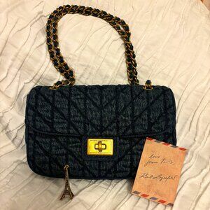 Karl Lagerfeld Paris Agyness Quilted Denim Shoulder Bag